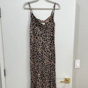 Leopard print slip dress